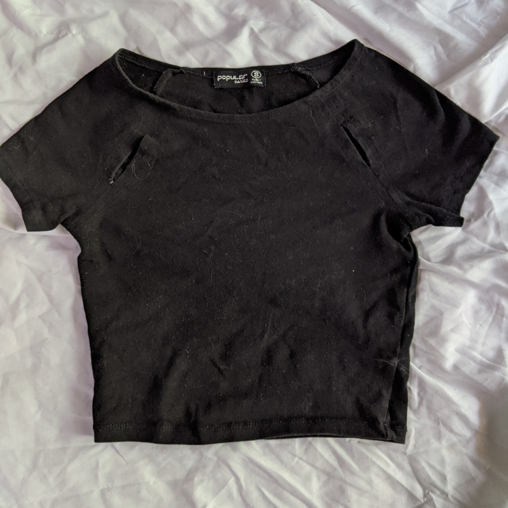 Black cropped top